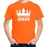 Bellatio Decorations Shoppartners Bv Oranje Koningsdag Queen shirt met kroon meisjes 110/116