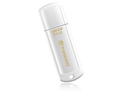 Transcend JetFlash 730 USB Flash Drive - 64GB - USB 3.2 Gen 1 - White