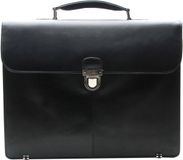Esquire Oxford Briefcase Laptoptas Zwart Leer 40 cm