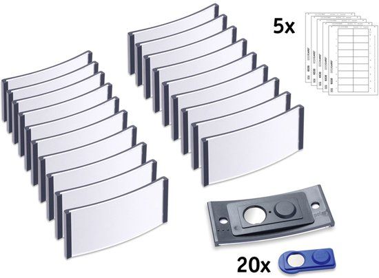 AVERY Zweckform Naambordje Antraciet 70x30mm Magnetisch Set van 20 Stuks