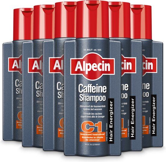 Alpecin C1 Cafeïne Shampoo 6 x 250ml - Voordeelverpakking - Anti-Haaruitval Shampoo voor Mannen