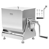 VEVOR BME30-T 60 Lb Capaciteit Tilt Tank, Roestvrij Staal Vleesverwerkingsapparatuur, Worstmachine met Deksel en Handvat, Gemalen Beef Hand Mixer, Zilver