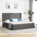 Maison Exclusive - Lit de rangement avec matelas, gris foncé, 200 x 200 cm, tissu