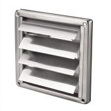Wahlbach Quantex BV Ventilatierooster RVS met lamellen 155x155 mm buis Ø100 mm