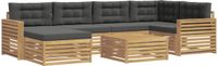 vidaXL - Acacia Hout Buiten Bank Set - 7 Delig - Wit en Antracietkleurig