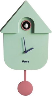 Fisura Cuckoo House Koekoeksklok - Muntgroen & Roze - 41 cm