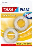 Tesa - Plakband 57911 dubbelzijdig 12mmx7 | 5m 2 rollen