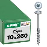 SPAX Houtconstructie 10 x 260 mm Deeldraad T-STAR plus T50 WIROX 25 stuks