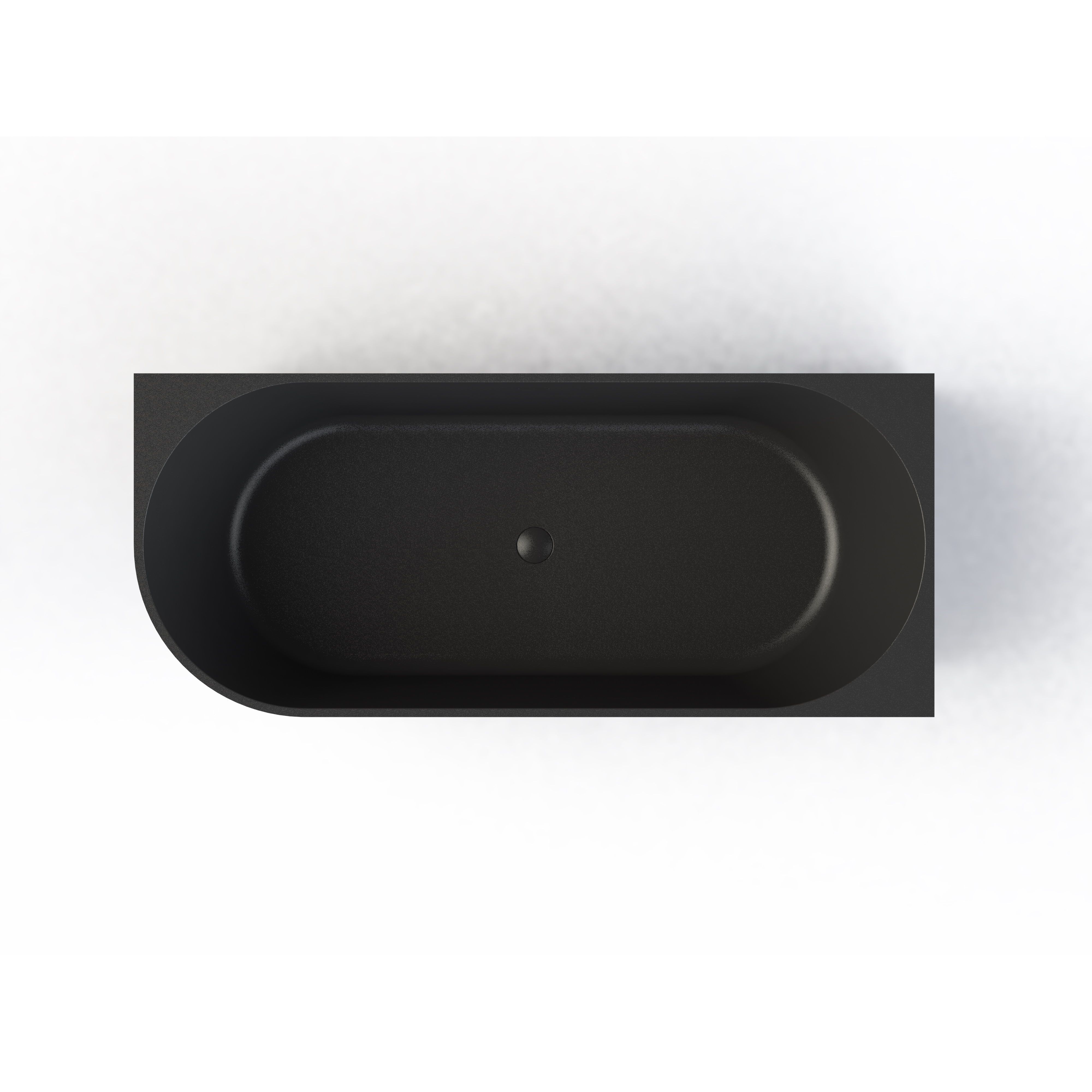 Arcqua Ligbad arqua pinto muurbad 160x70 cm rechts mat zwart
