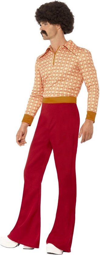 Chique Disco Jaren 70 Verkleed Pak voor Mannen - Zilver - XL