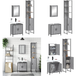 Sonoma Ensemble de meubles de salle de bain 3 pcs Sonoma gris