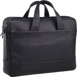 Leonhard Heyden Leren business tas laptoptas Hamburg RV-Aktenmappe 2 Fächer 7071 Schwarz