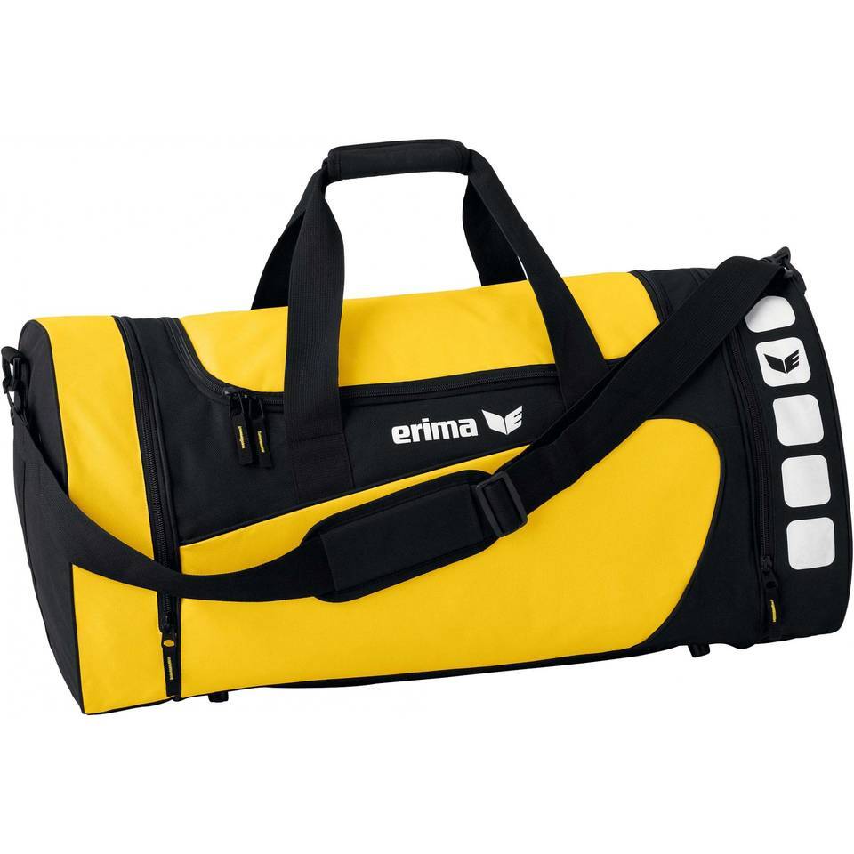 Erima sporttas club 5 line geel/zwart 76 liter