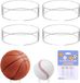 Acryl Set van 5 Ballenbakken voor Voetbal, Basketbal en Volleybal, inclusief 3 Opblaaspennen