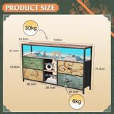 StarTech TV-kast - TV-meubel - 4 stoffen lades - 3 open vakken - Metalen frame - Spaanplaat - 108 × 29,8 × 76,8 cm - Meerdere kleuren