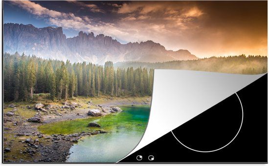 KitchenYeah® Inductie beschermer 77x51 cm - Dolomieten - Water - Italië - Inductie kookplaat accessoire