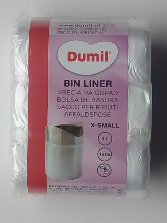 Dumil afvalzak - heel klein - slechts 3 liter - 750 stuks