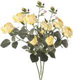Top Art Kunstbloem roos Ariana - 3x - geel - 73 cm - kunststof steel - decoratie bloemen