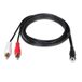 watiowave 3,5 mm naar 2 x RCA-stereo-audiokabel, lengte 1,5 m