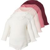 LUPILU® Lot de 5 bodys bébé (blanc/rosé, 2-6 mois)