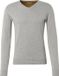 Tom Tailor Heren Trui Lichtgrijs V-Neck Regular Fit - XXL