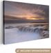 OneMillionCanvasses Canvas schilderij - Waterval - Zonsondergang - Natuur - 90x60 cm