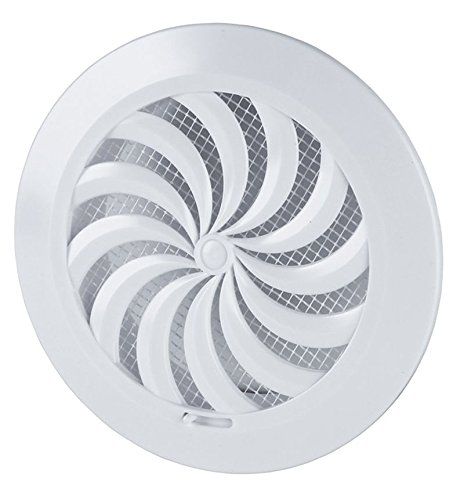 MKK Ventilatierooster afsluitrooster insectenbescherming rond Ø 100 mm wit ABS ventilator T95