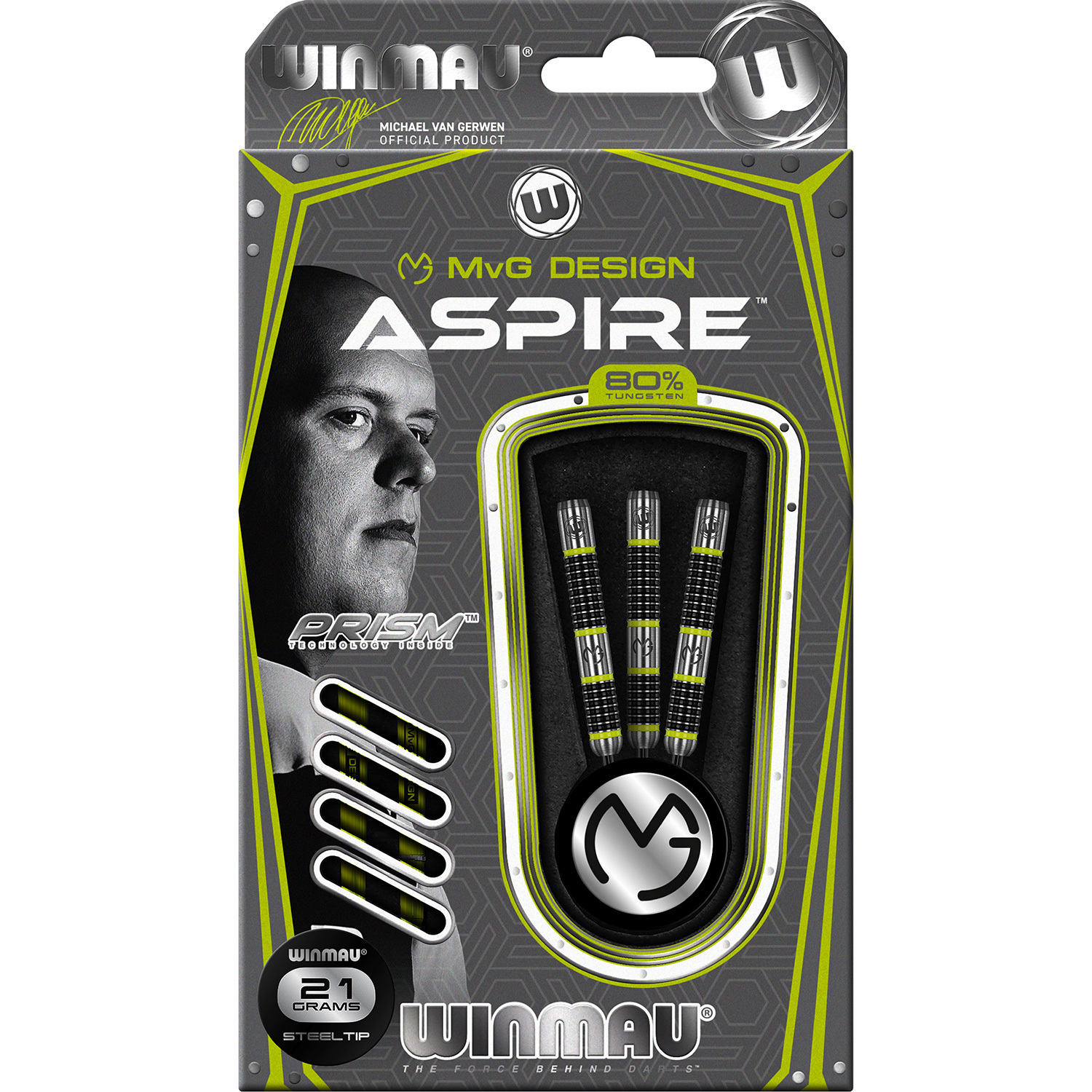 WINMAU Winmau MvG Aspire steeltip dartpijlen 21 gr.