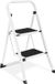 Échelle d'escalier sans marque avec pédale antidérapante, échelle portable robuste avec mains courantes, parfaite pour la cuisine et la maison, capacité 150 kg, blanc