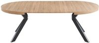 Vente-unique Set tafel KOMONI + 4 stoelen MORONI - Naturel en crèmewit