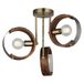 Elegante antieke kroonluchter, metalen behuizing met houten cap, 36 cm hoogte, 3 x E27-fittingen, basisplaat 14 x 14 cm, perfect voor stijlvolle thuisdecoratie