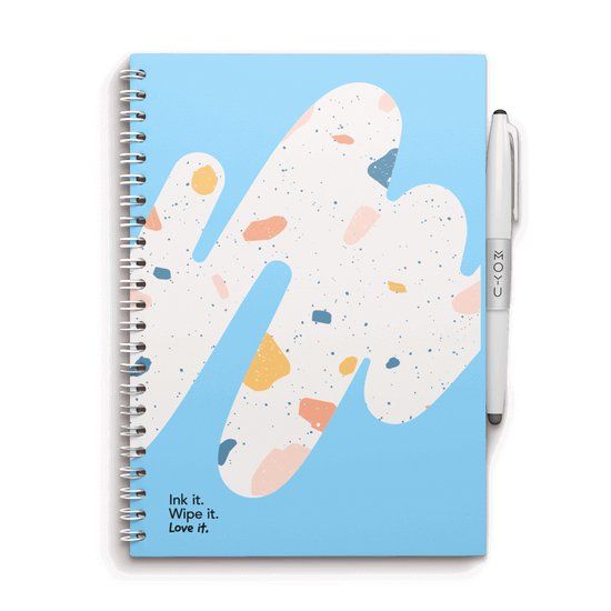 MOYU Rocky Ice A5 Erasable Notebook - Hardcover - Multifunctional Pages - Includes Pen, Holder & Eraser