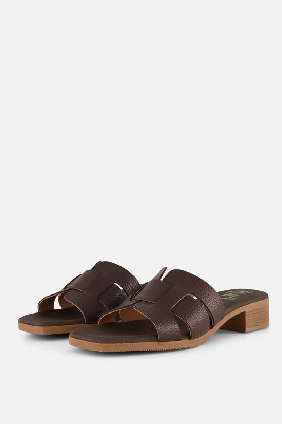 OH MY SANDALS Slippers bruin Leer - Maat 42