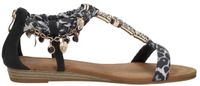 Sub55 Schuurman-Schoenen SUB55 Sandalen Plat Sandalen Plat - Zwart - Maat 42