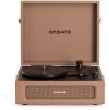 CREATE - Platenspeler Retro - Bluetooth, USB, SD, MicroSD en Mp3-recorder/speler - Mokka