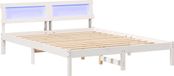 vidaXL Bedframe met hoofdeinde Wit 160 x 200 cm Massief grenenhout