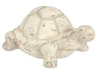 Decoratieve tuinfiguur, schildpad, 12 x 17 cm, antieke look, keramiek