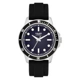 s.Oliver herenhorloge - Rond - zilver - 42 mm - Uhr van metaal met kwartswerk aan siliconen band met Dornschließe - analoog horloge - 5 ATM waterdicht - krasbestendig