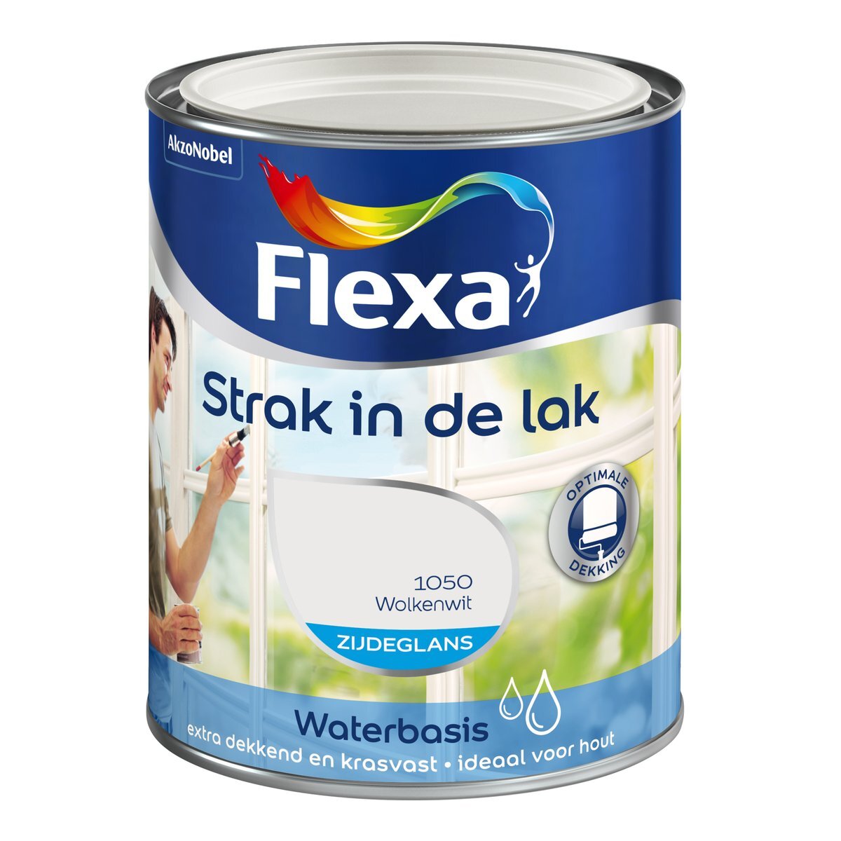 FLEXA Strak in de Lak Watergedragen Zijdeglans Wolkenwit 750 ML