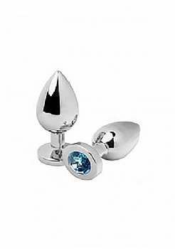 Shots Media Triune - Jeweled Butt Plug AQUA BLUE LIGHT - Large - 8714273782434
