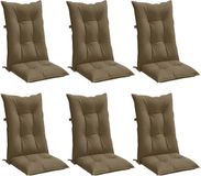vidaXL Stoelkussens Hoge Rug 120x50x7 cm Stof Gemêleerd Taupe - Set van 2