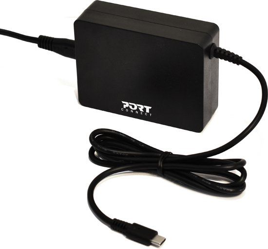 PORT Designs PORT Connect Universele Oplader - Netvoeding voor MacBook / Tablet / Telefoon - USB-C - 90W - Zwart