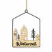 UNUS Wanddecoratie Elsa Wintertijd hout metaal met jutekoord 30x20cm
