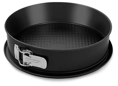 Formegolose springvorm 2 bodems (28 cm) - lekvrij, staal met dubbele anti-aanbaklaag, zwart