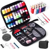 JUNING Naaiset met naaiaccessoires, klosjes garen, groot formaat premium naaiset, complete naaiset voor beginners, reizigers, familieleden en vrienden