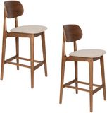 Dutchbone Marais Barkrukken 68,5 cm Walnoot kleur - Set van 2