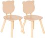 Atmosphera Chaise enfant ours - 2x - naturel - bois - D26 x H49 cm - chaises d'appoint