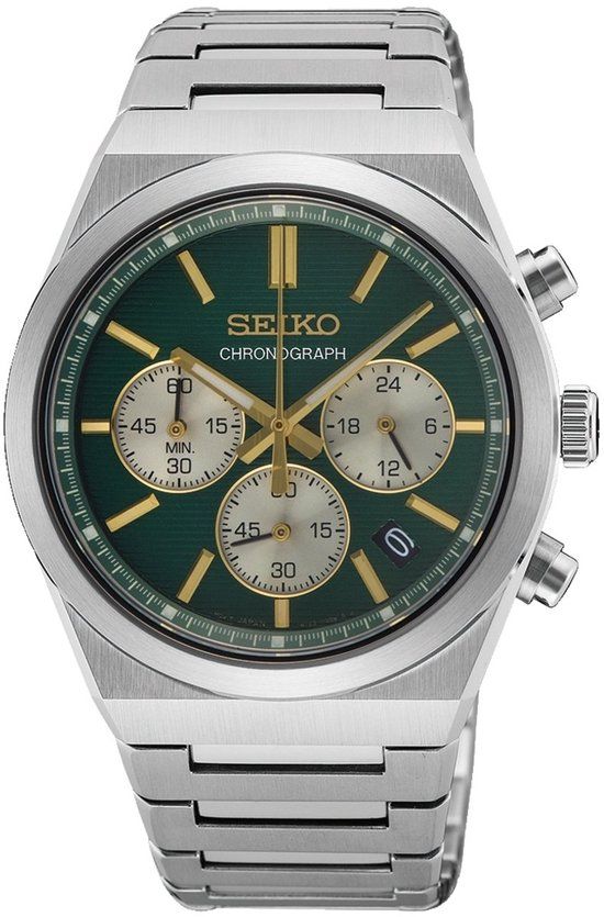 Seiko SSB461P1 Herenhorloge Staal Groen Saffierglas 10 ATM
