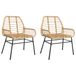 VidaXL Tuinstoel Terras Gecapitonneerde zitting Polyrattan, Staal Bruin