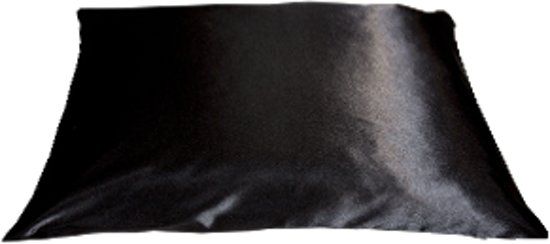 Beauty Pillow Zwart Satijnen Kussensloop - 60 x 70 cm - Zwart